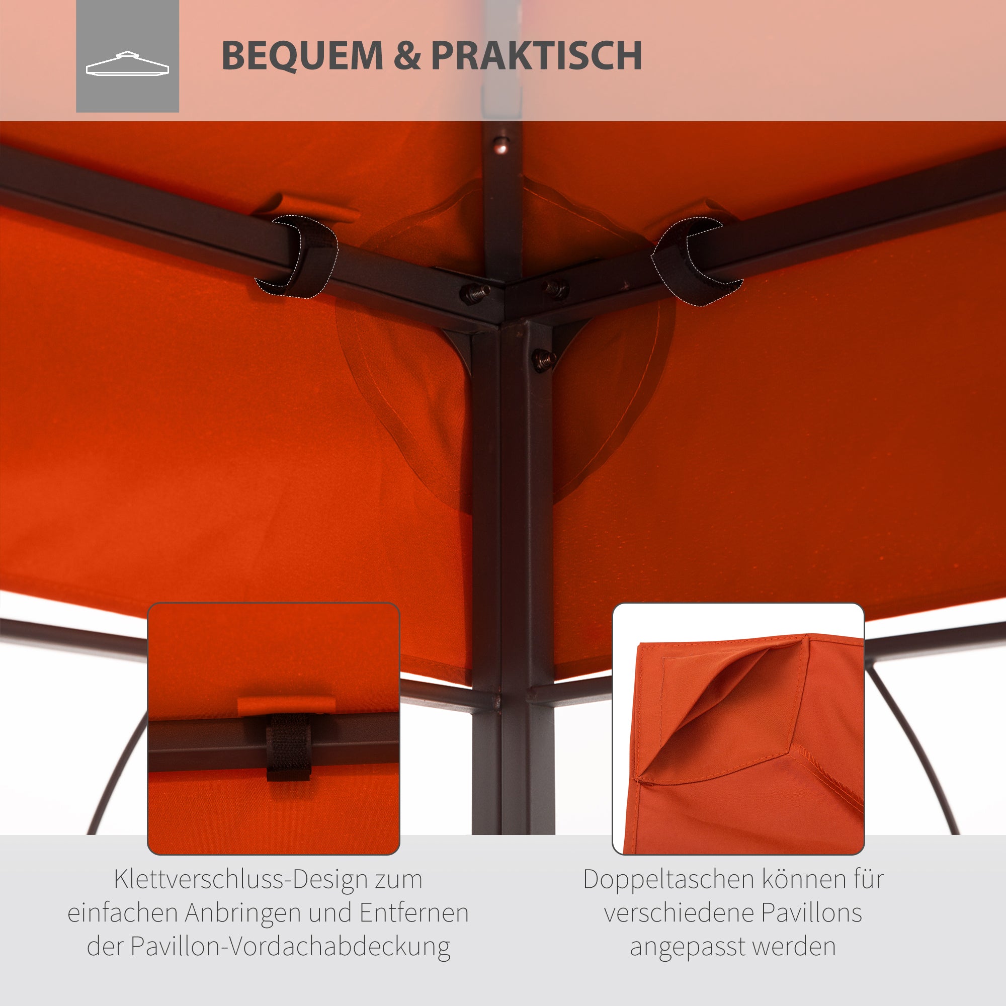 Replacement Roof 3x4m Gazebo/Tent Polyester Rust Red