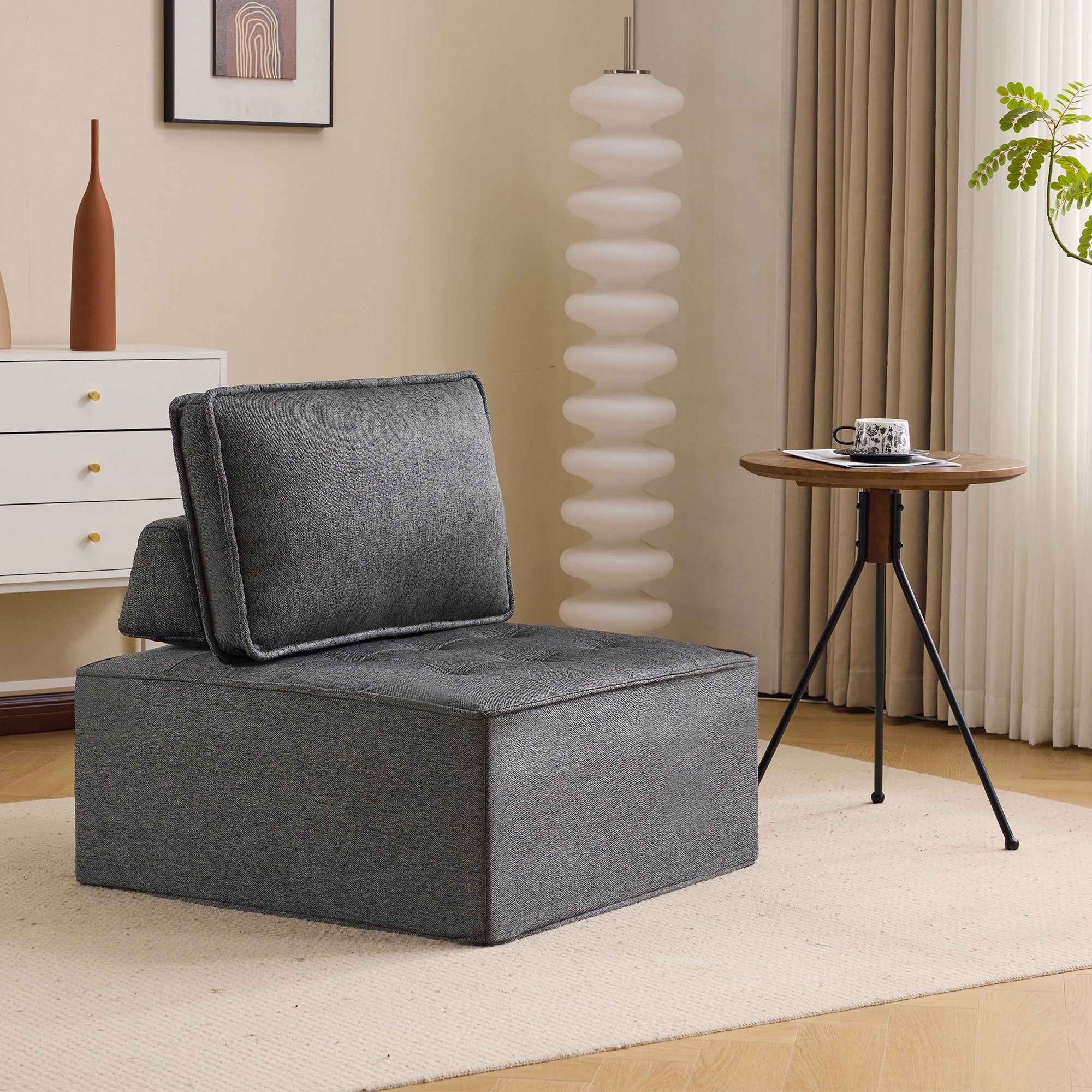 Single Sofa: Compact Armchair for Living Room, Fabric