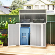 Garden Shed, Lockable Outdoor Storage with Openable Lid, Light Grey