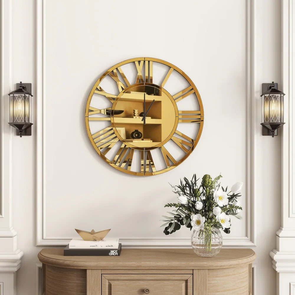 Wall Clock Round Glass
