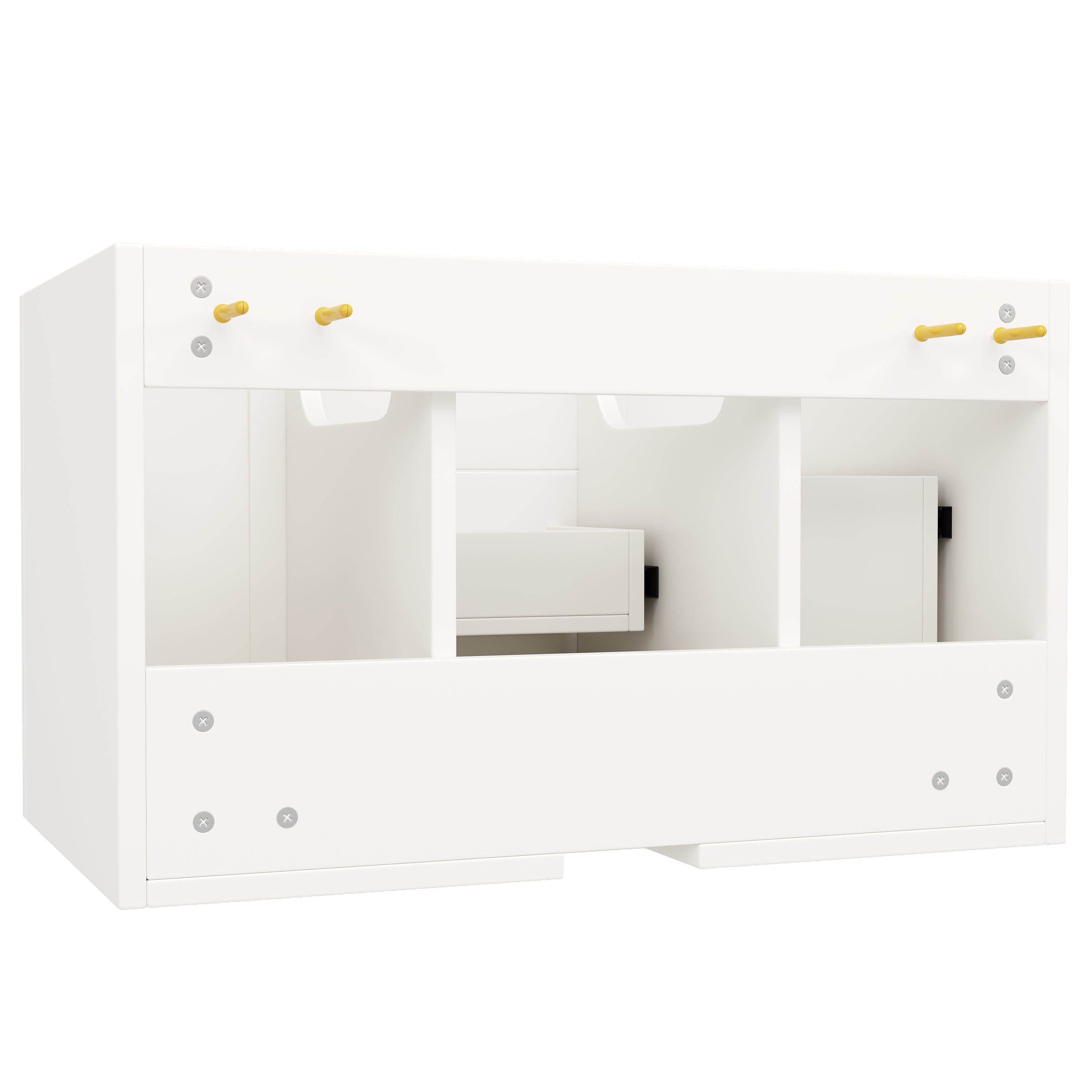 Bathroom Vanity Unit Wall-Mounted 3 Drawers Modern Style 78.5x46x46.8cm - White
