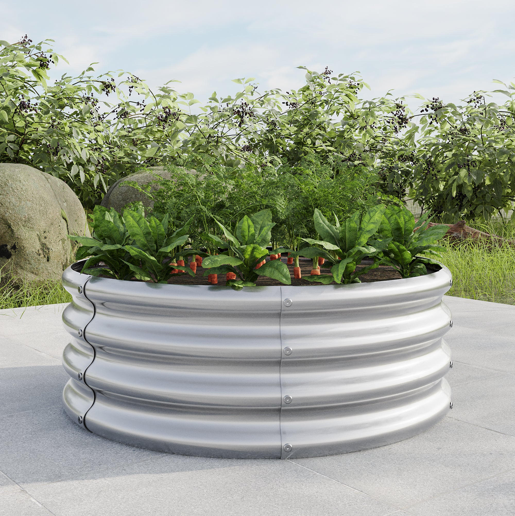 Raised Garden Bed, Horticulture Vegetables Flowers, Silver