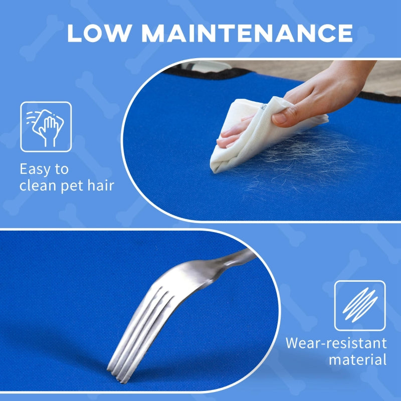 Raised Dog Bed Elevated Portable Camping with Metal Frame Blue