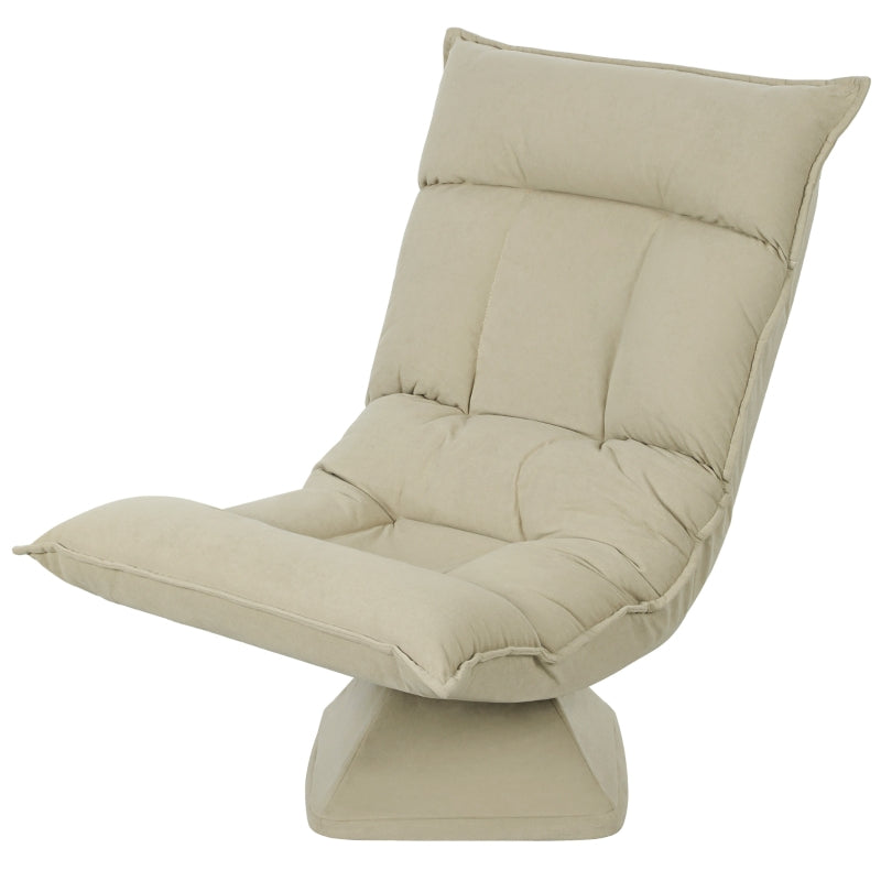 Floor Chair 360° Rotatable, 5-Way Adjustable, Foldable, Beige