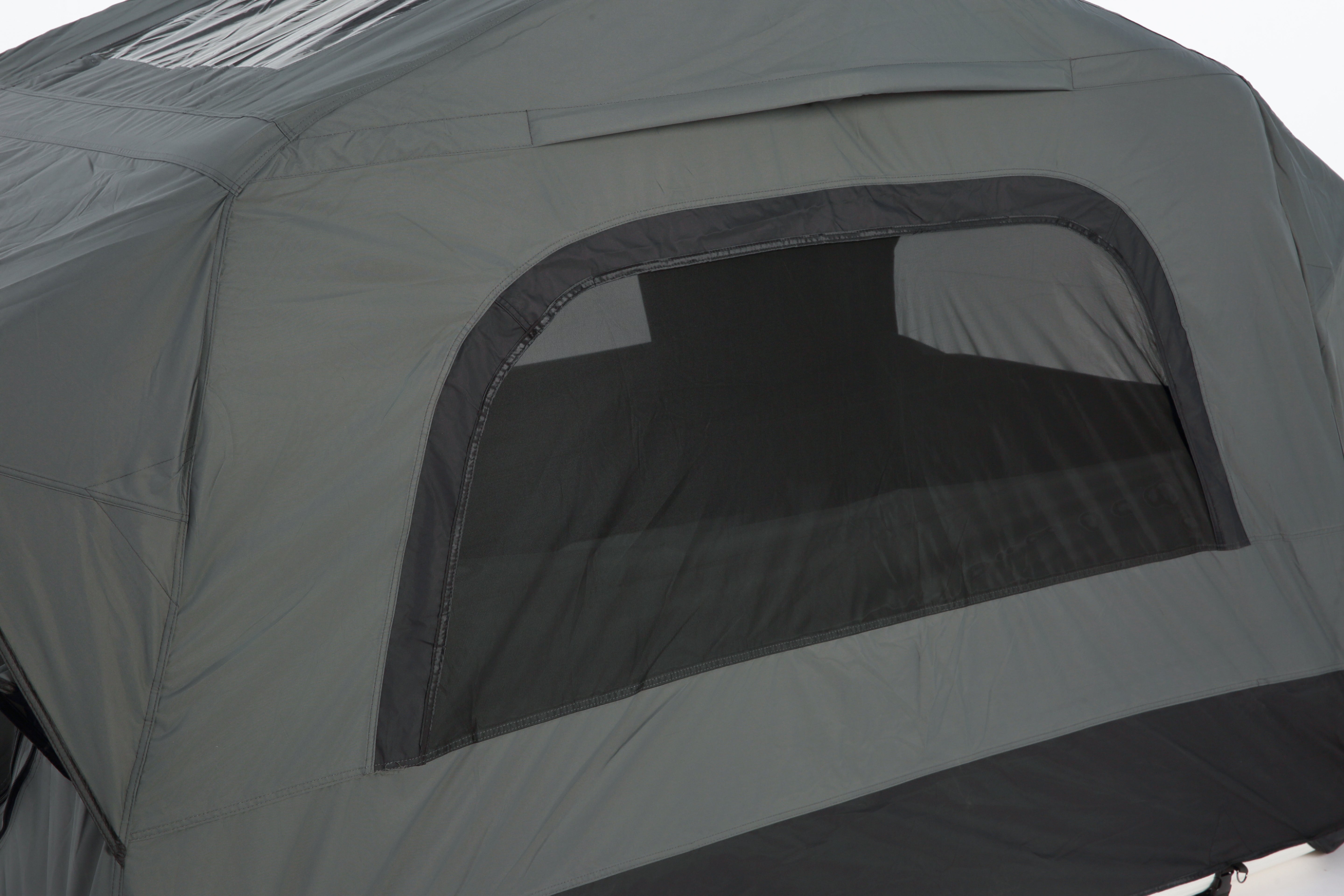 Inflatable Camping Tent with Hand Pump, Roof Top - Gray + Black