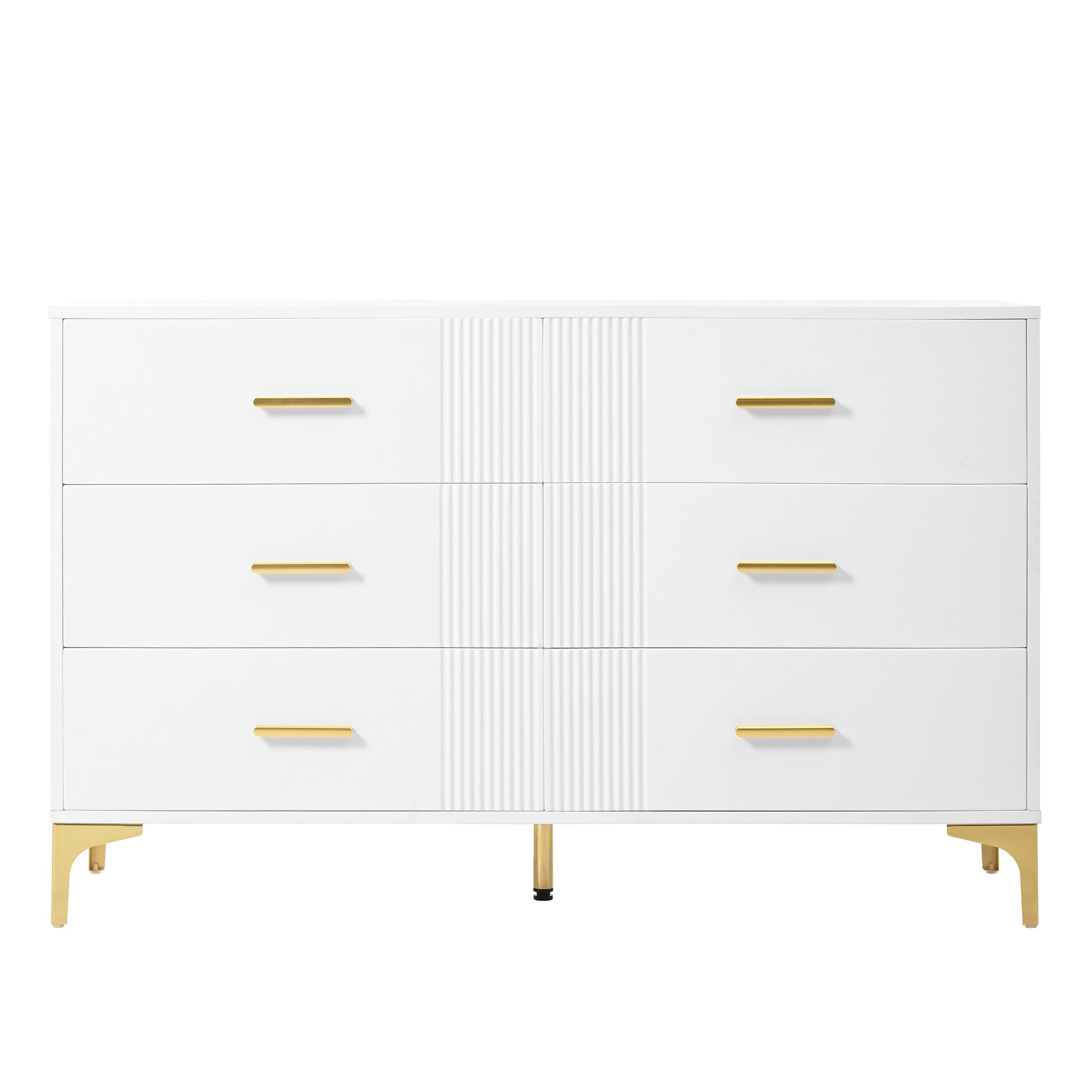 Chest of drawers 6 drawers for living room and bedroom, white