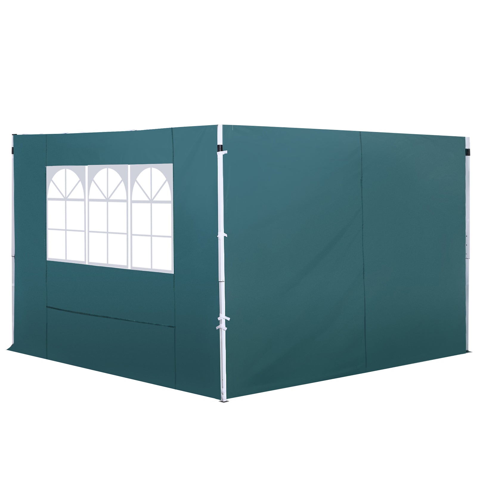 Gazebo Side Panel Wall with Window, 3 Meters, Dark Green