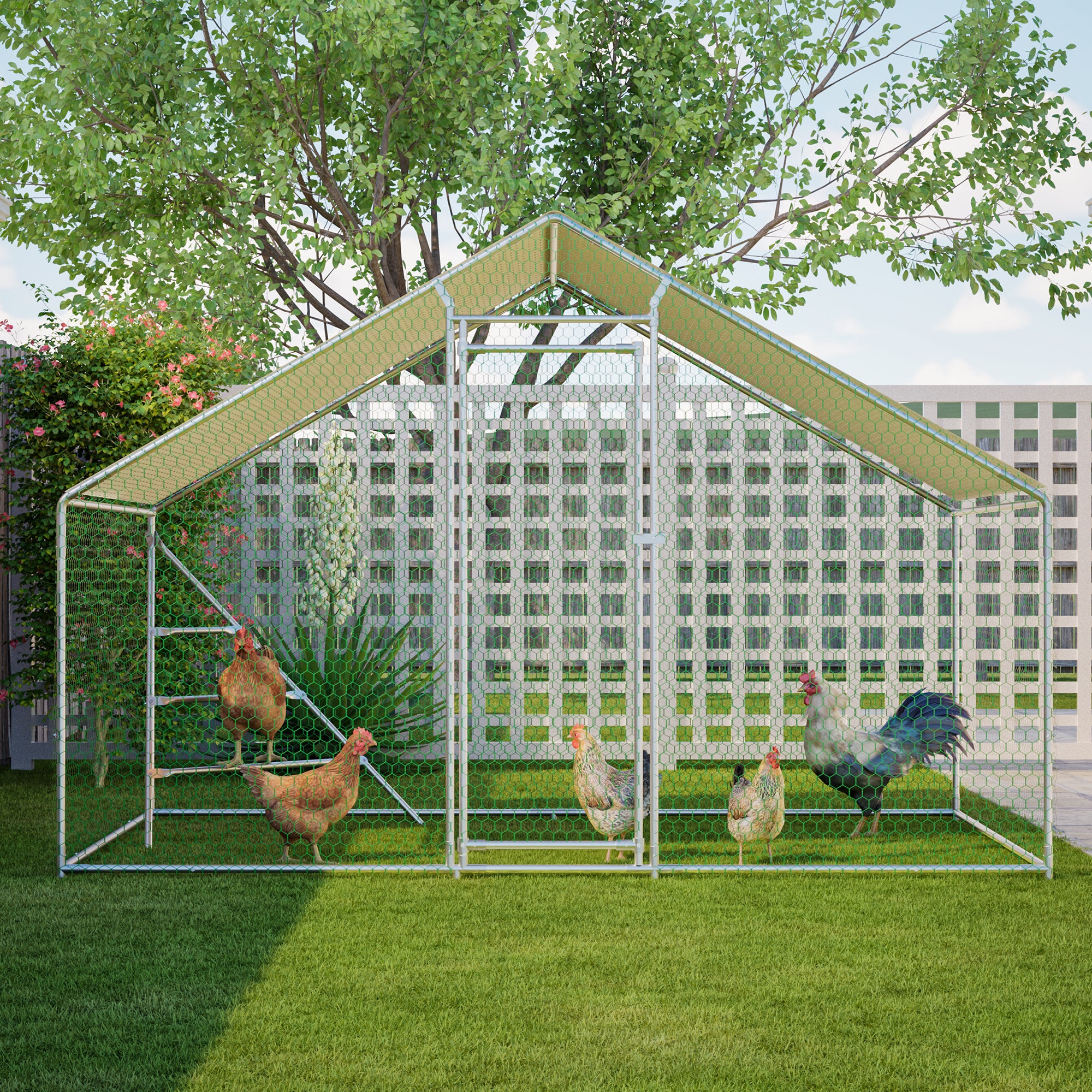 Chicken Coop Aviary 3x2m Weatherproof Metal Frame