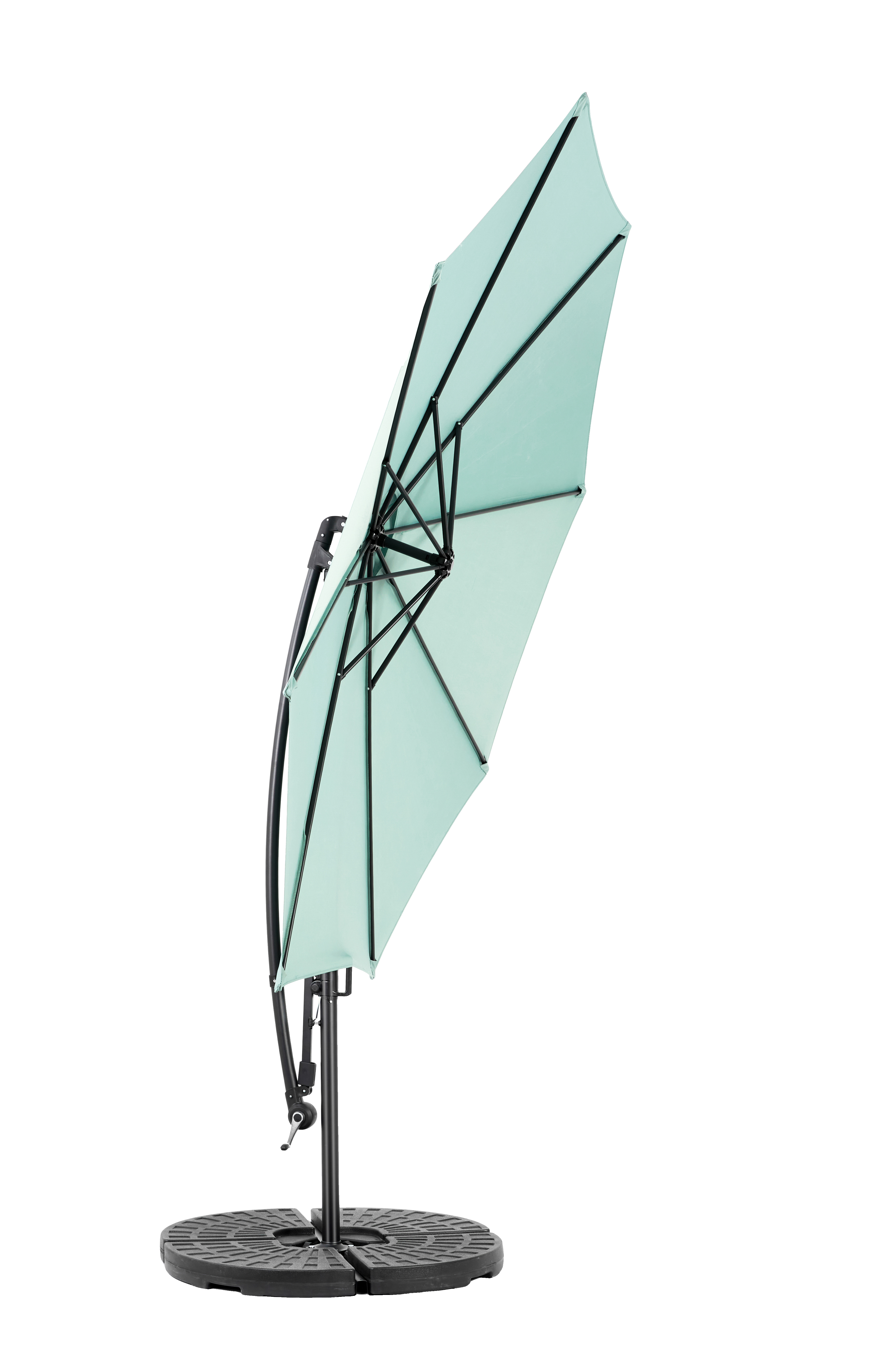 14.8 Ft Double Sided Outdoor Umbrella Rectangular Large with Crank, Light Green