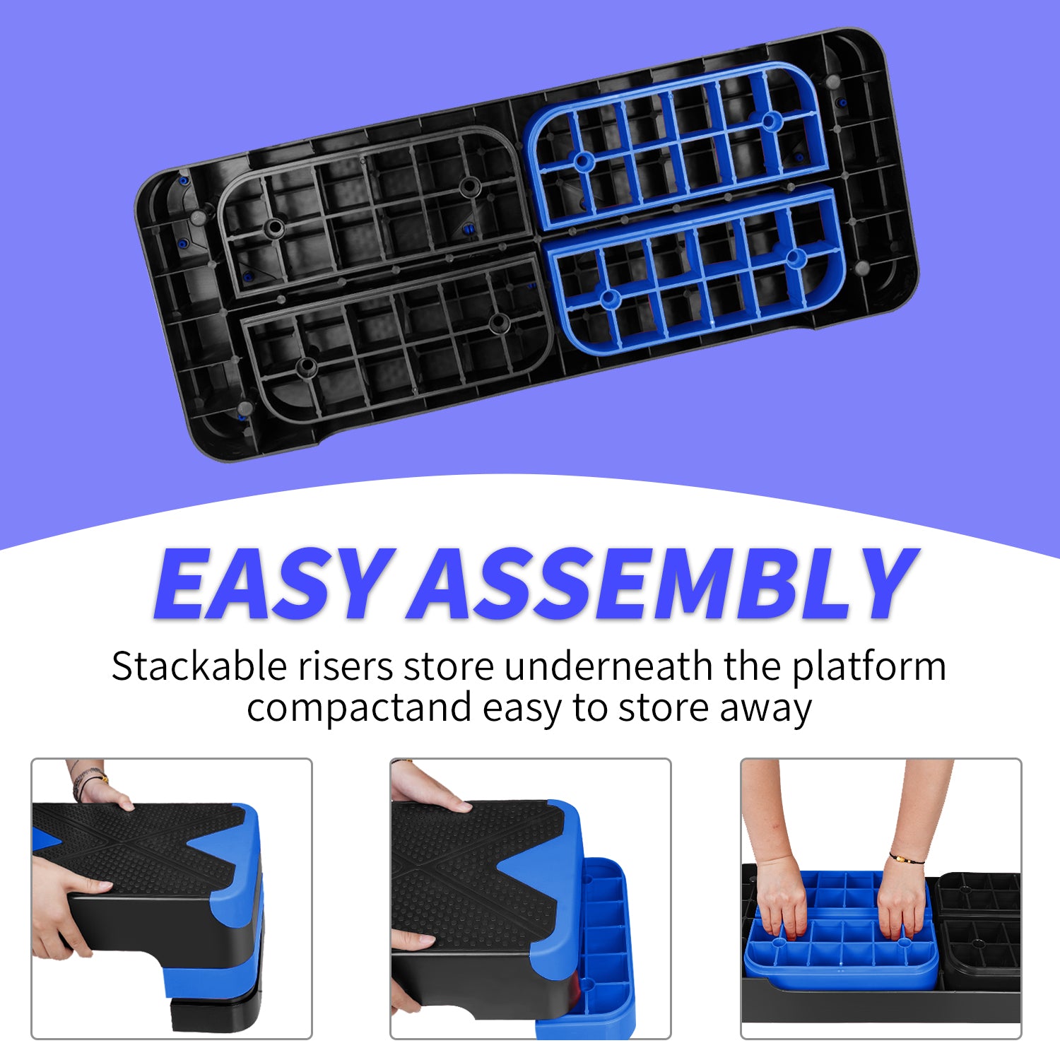 Aerobic Step, Adjustable Height, 68.5cm, Blue