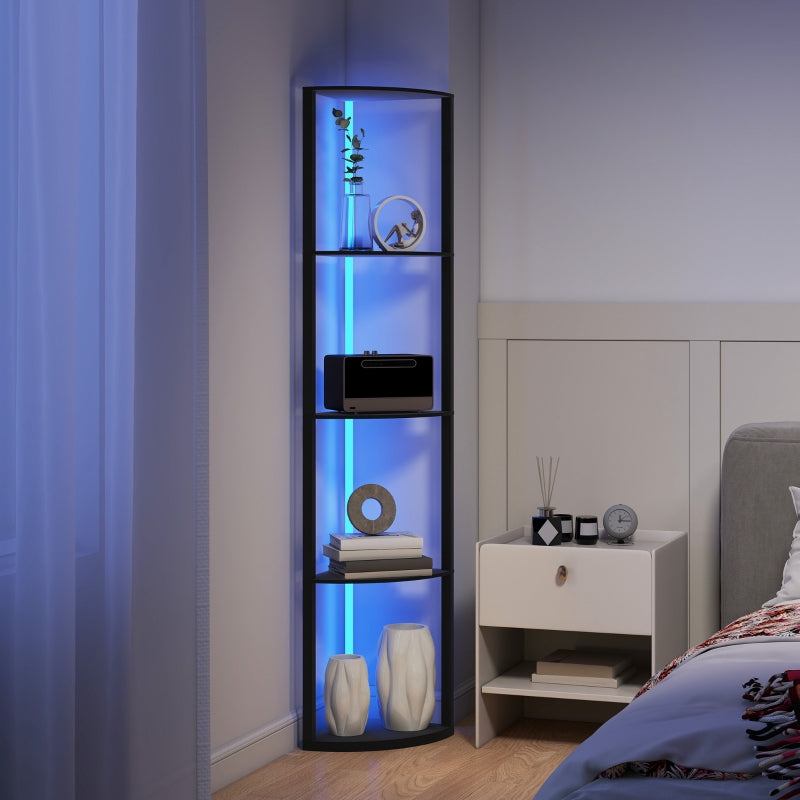 LED floor lamp 5-level dimmable with shelf RGB color change remote control