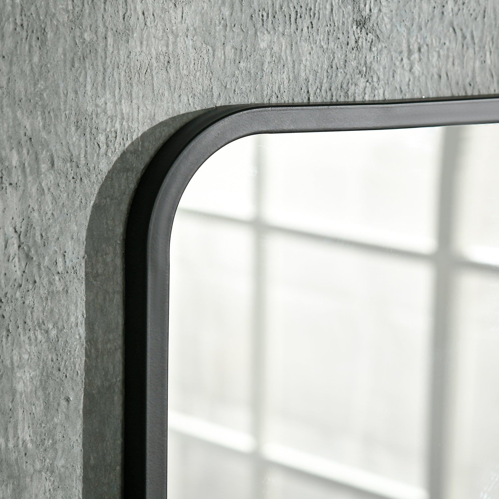 Wall Mirror with Shelf 70x50cm Modern Rectangular, Black