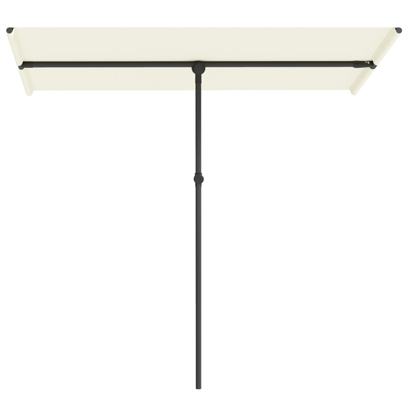 Parasol, 180° Rotatable Height Adjustable Garden Umbrella, Beige