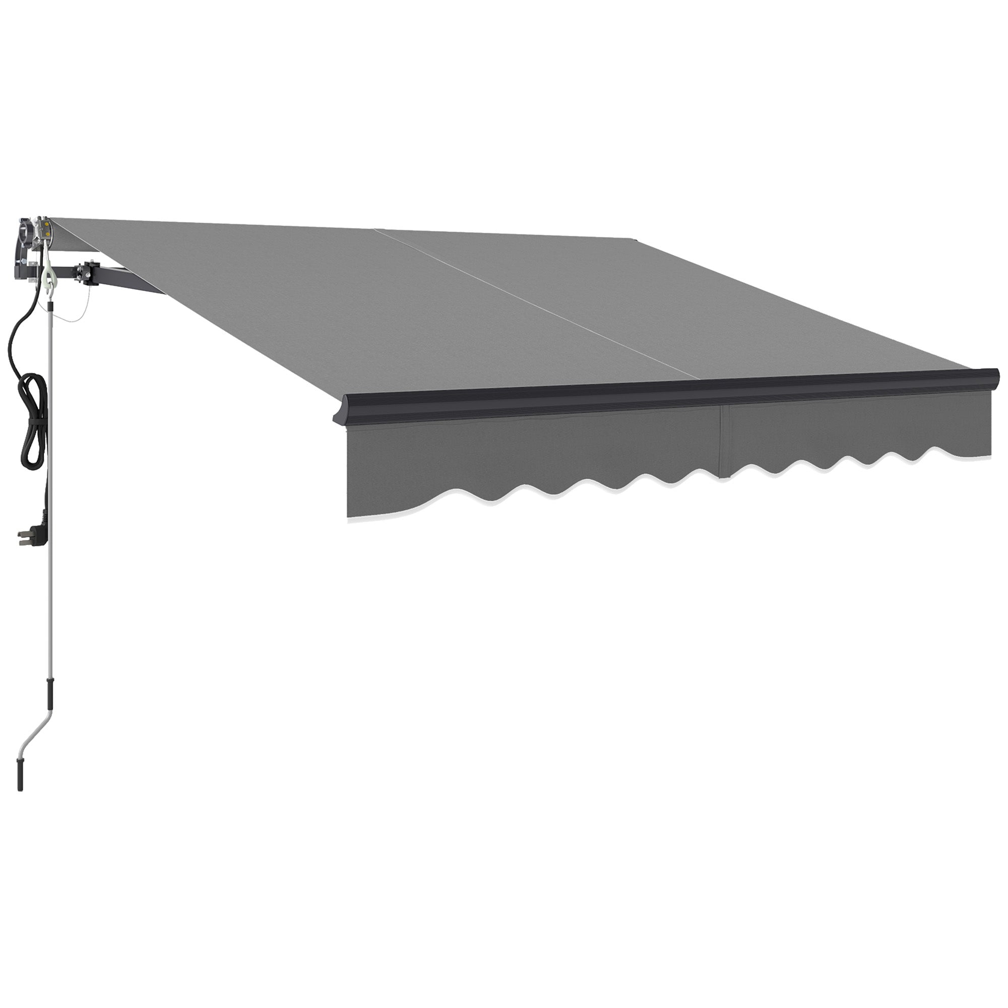 Electric Awning, 2.5 x 2m Retractable UV30+ Sun Shade Aluminium Frame, Dark Grey