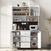 Tall Cabinet Pegboard Bar Storage Drawers White