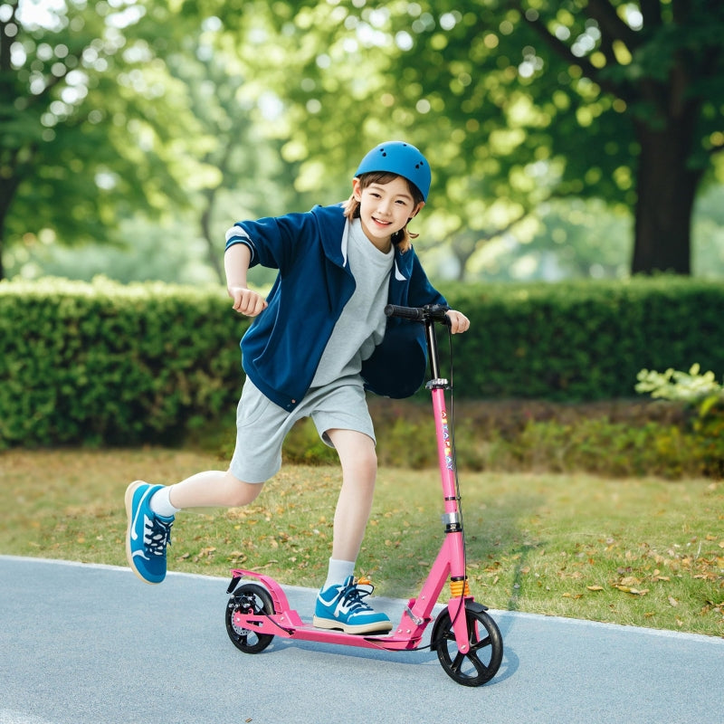 Children's Scooter with Adjustable Handlebars and Foldable Design for Kids 6-12 Years, Pink