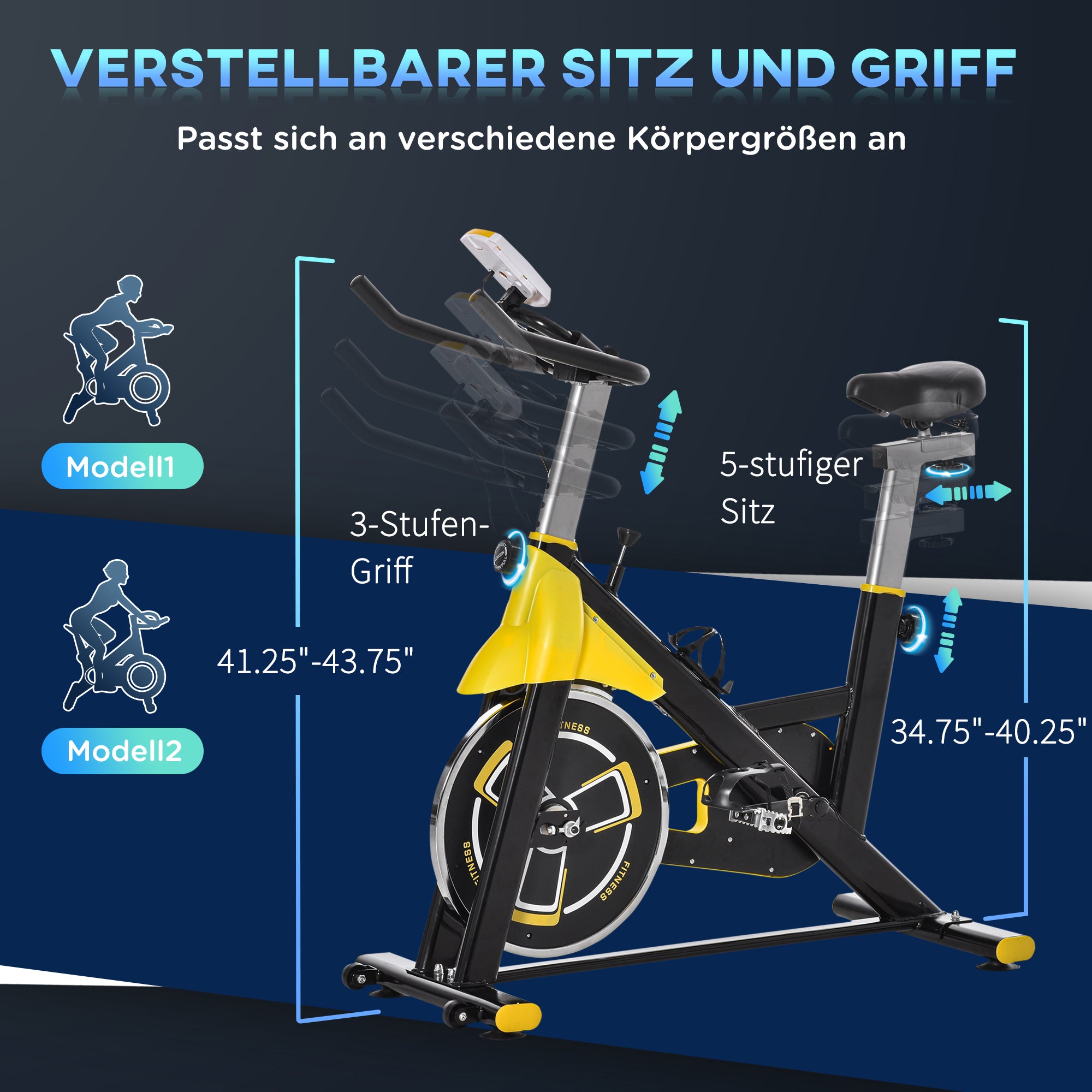 Bike Trainer, Height-Adjustable Exercise Fitness, Steel and ABS