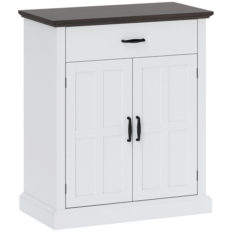 Farmhouse Sideboard, 3cm Thick Top 2 Barn Doors, White