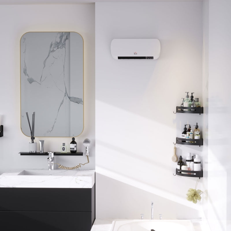 Wall Mounted Fan Heater, 2000W Remote Control LED Display 12h Timer, White