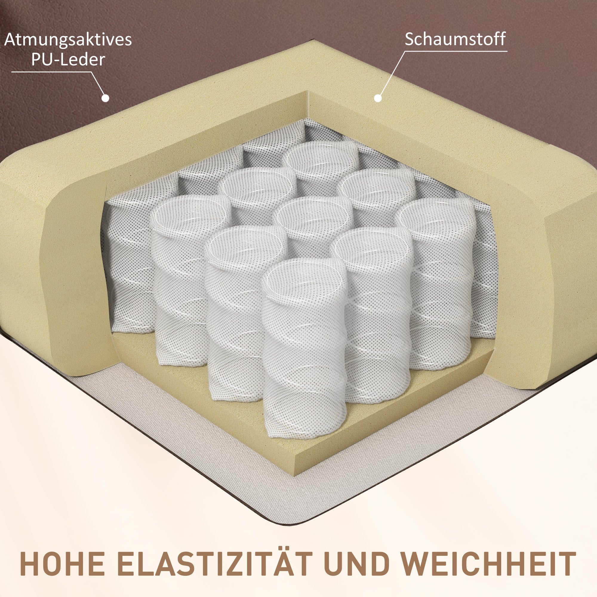 Electric TV Recliner, 165° Reclining 8 Massage Points Remote Control, Faux Leather Brown