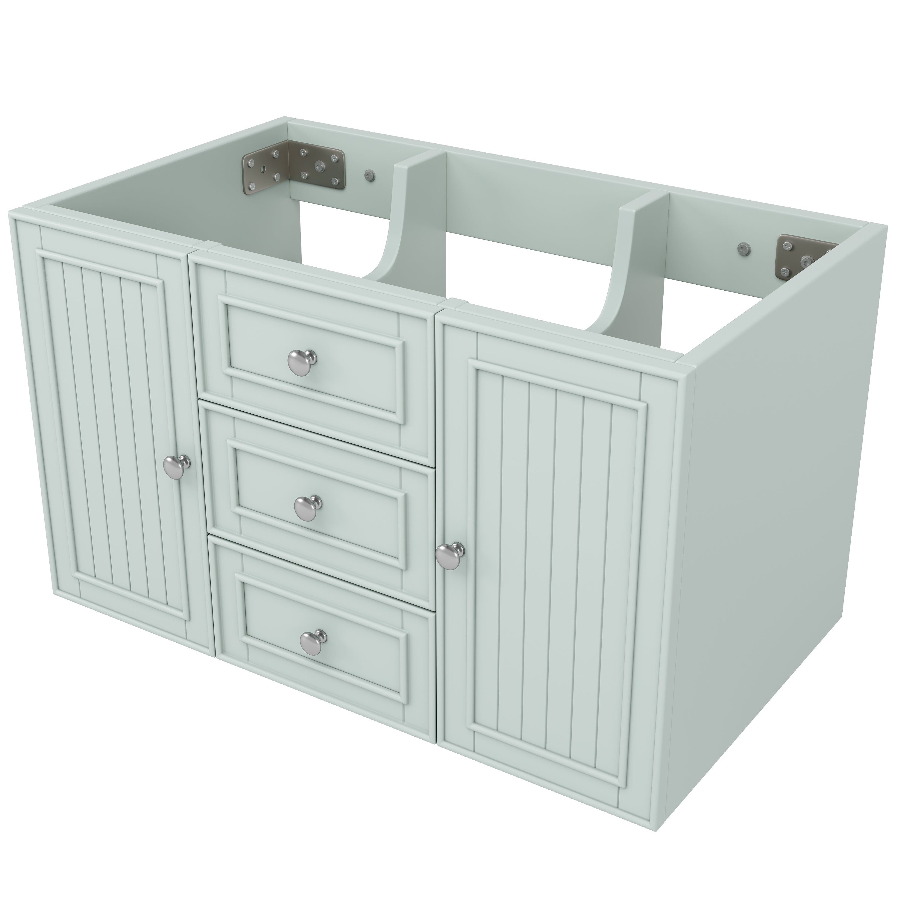 Wall-Mounted Vanity Unit 3 Drawers Modern Style 78.5x46.8cm - Green