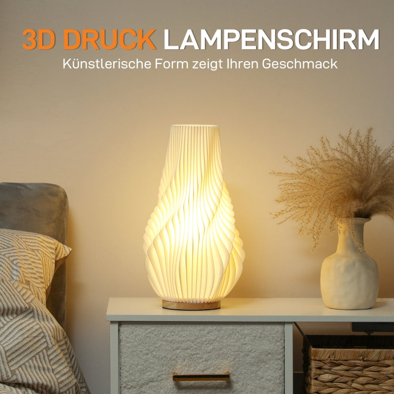 Table lamp smart LED with 3D-printed flower-like lampshade white