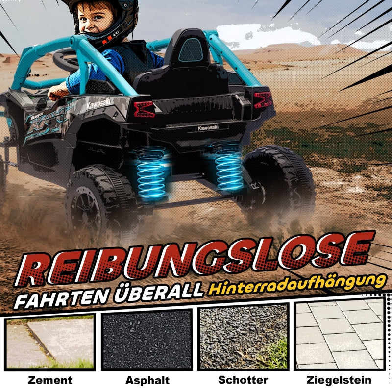 Electric Off-Road Vehicle for Children with Remote Control and LED Lights, Blue