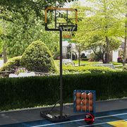 Outdoor Basketball Hoop, Adjustable Height, Wheels, Steel, Black