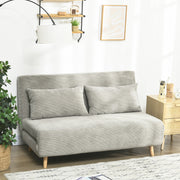 Sofa Bed Fold-Down Adjustable Backrest Velvet Grey