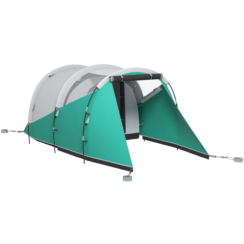 Three-Man Tunnel Tent, 3000mm Water-Resistant Two-Room - Green