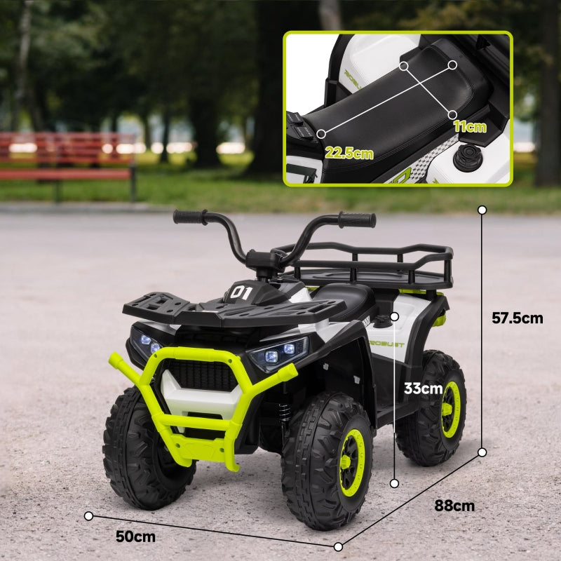 Kids Electric Ride on ATV, 12V Battery-Powered Quad Bike with Spring Suspension, Green