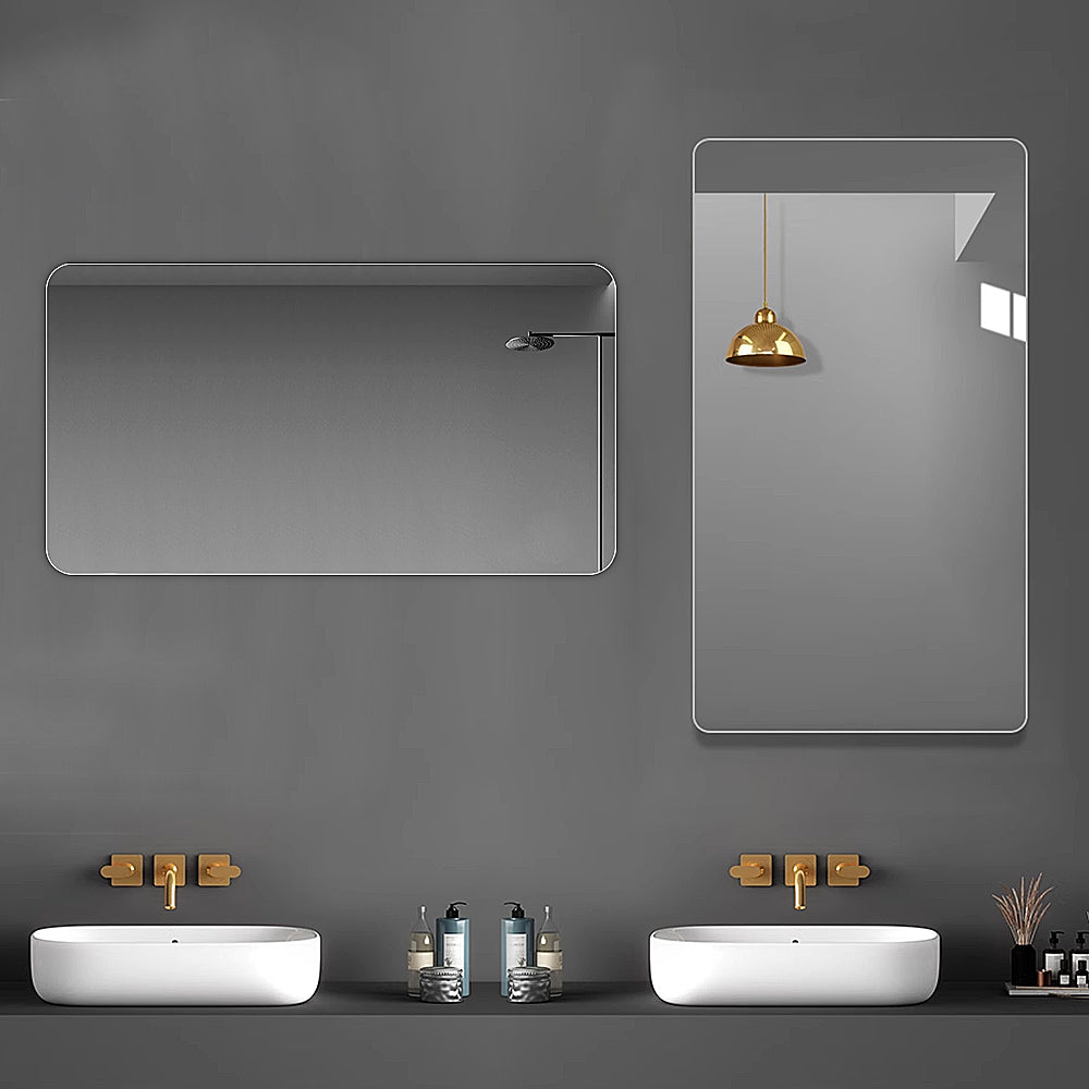 Bathroom Vanity Mirror 70x90CM Wall-Mounted Anti-Fog Waterproof Silver Glass