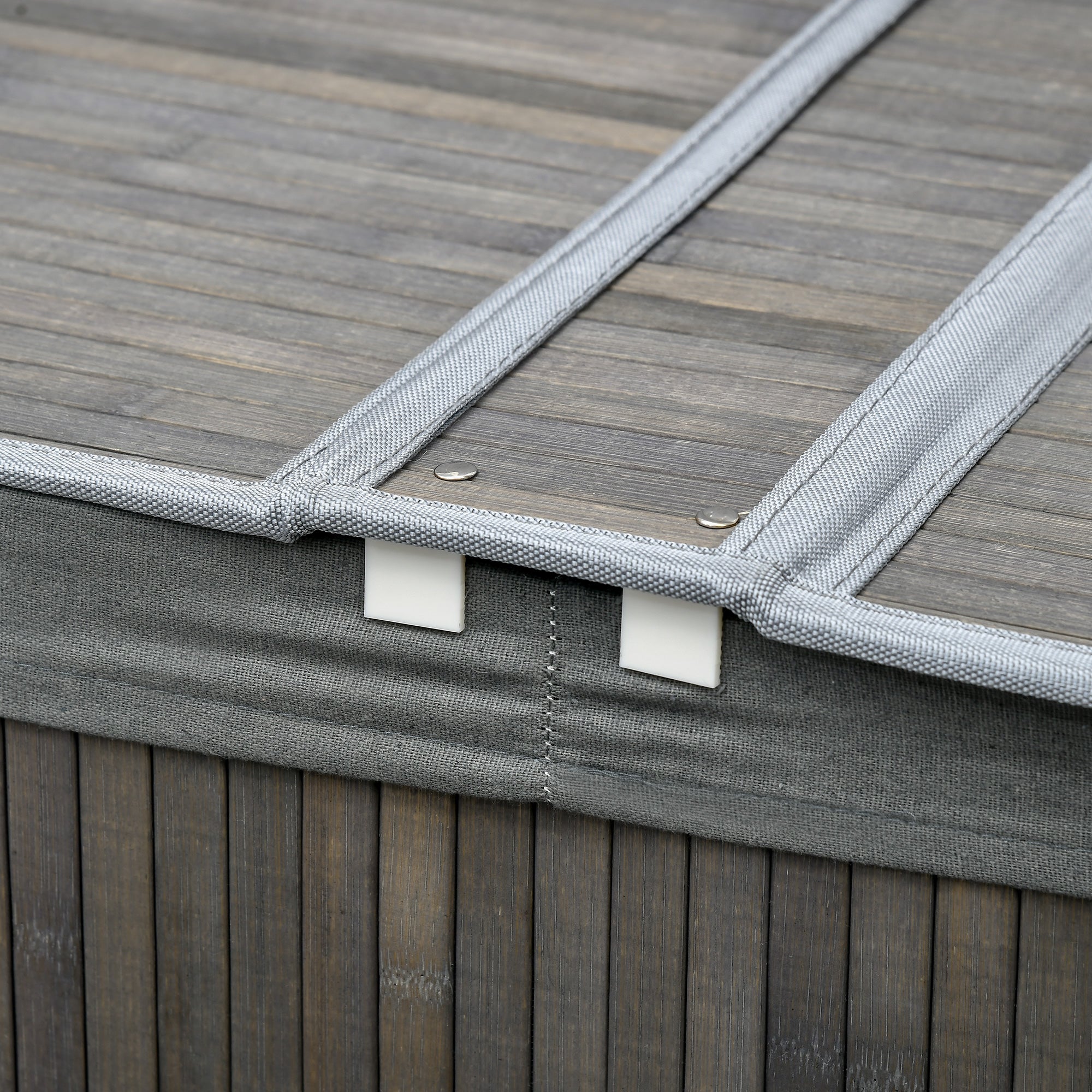 Bamboo Laundry Basket, 100L with 2 Removable Bags, Gray