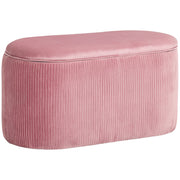 Upholstered Bench with Storage, French Style Velvet Cover, Pink