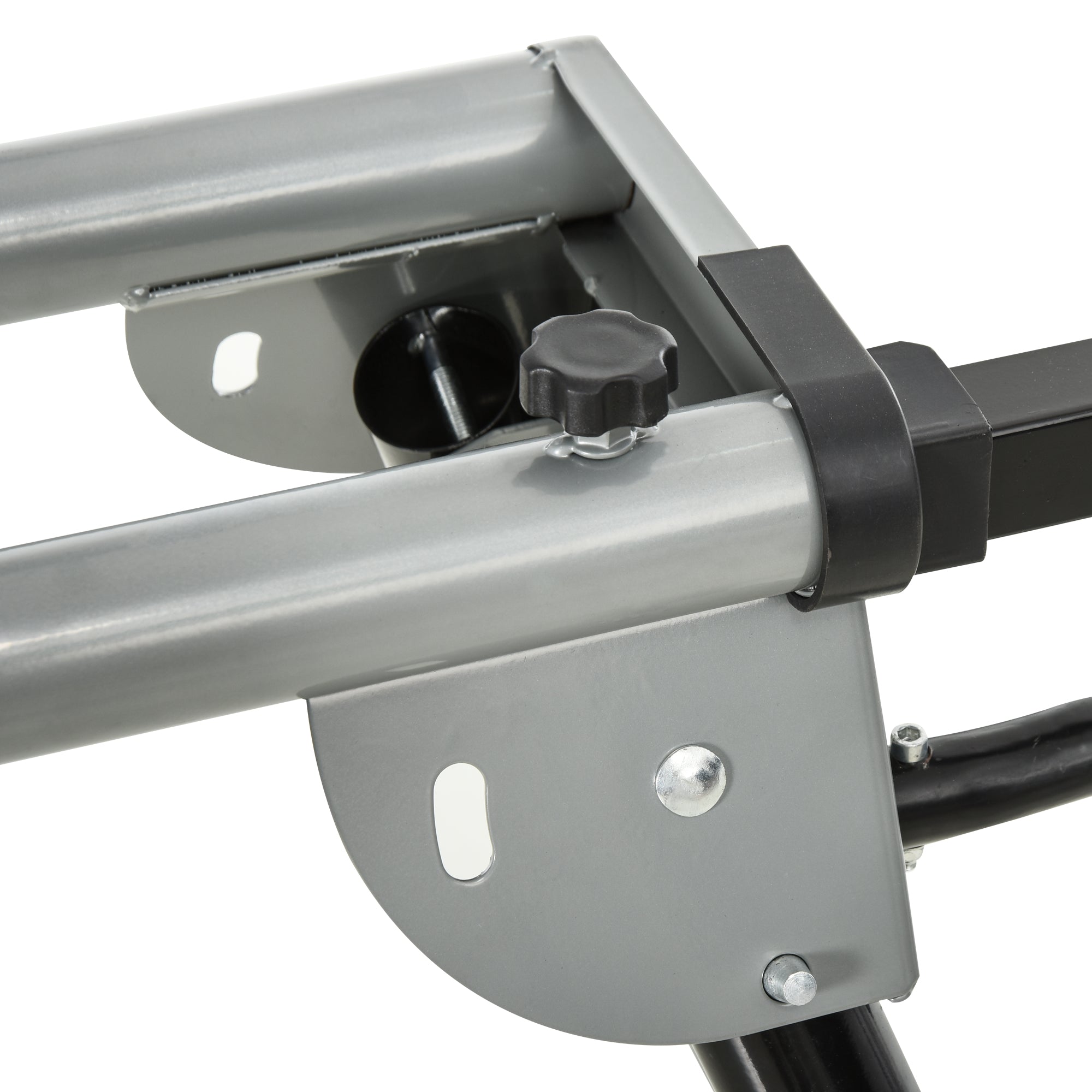 DURHAND Miter Saw Work Table Base Frame, Extendable, Black + Silver