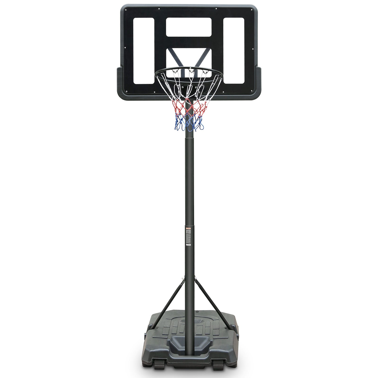 Outdoor Basketball Hoop with Adjustable Height and Built-in Wheels, PVC Backboard