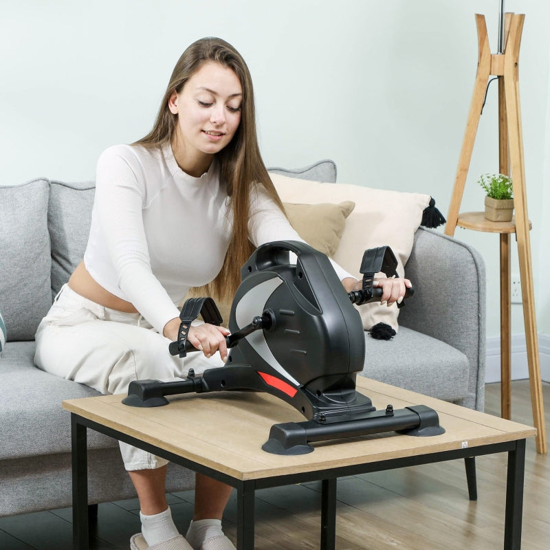 Pedal Trainer Mini Exercise Bike, 8 Levels Magnetic Resistance, LCD Display, Black