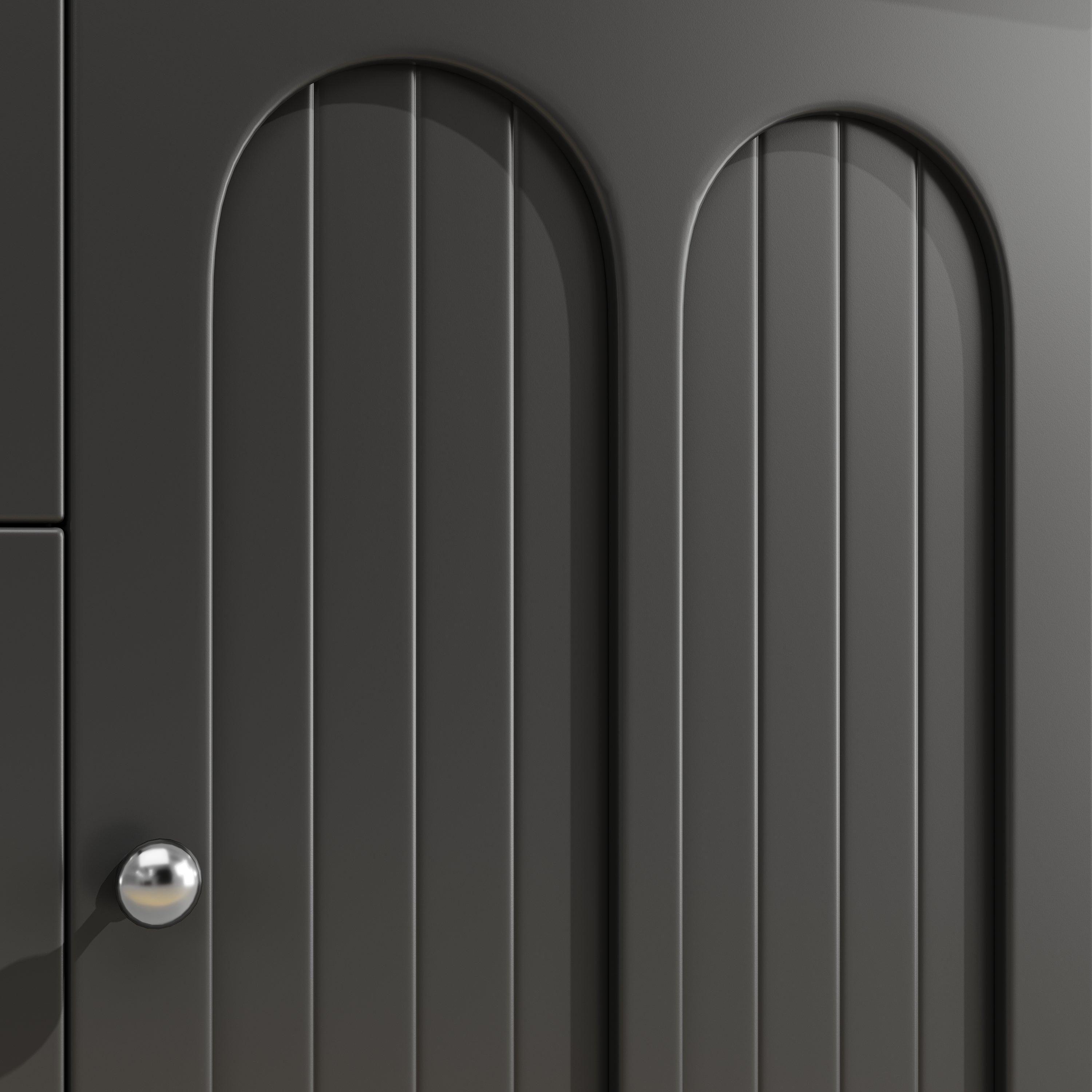 Tall Cabinet 120x40x180cm LED App Control 4 Doors 3 Drawers - Black