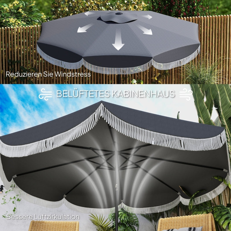 Parasol, Octagonal Balcony UV Protection, Dark Grey