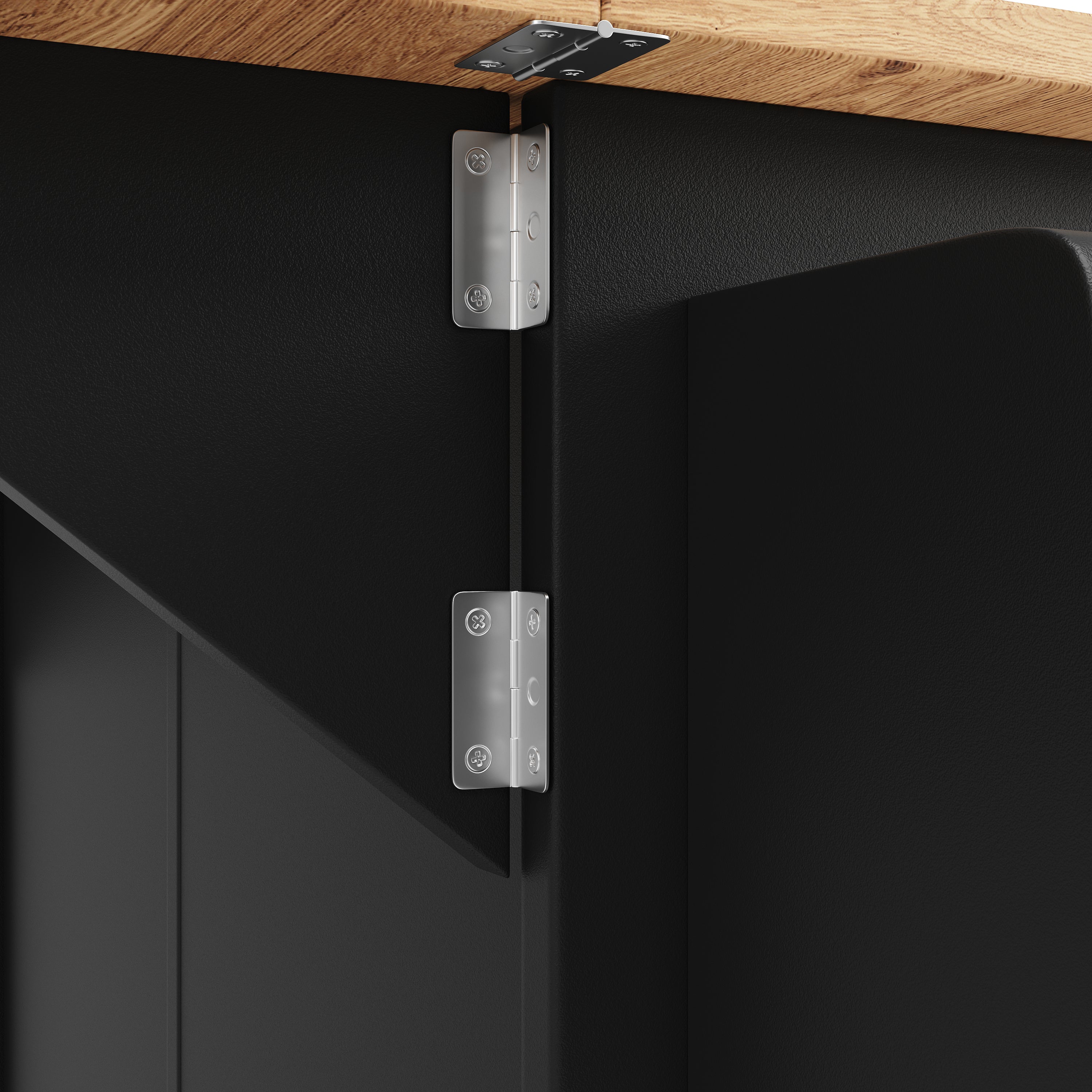 Multifunctional Kitchen Island Dining Table with Storage, Snack Shelves, Wood Grain Black