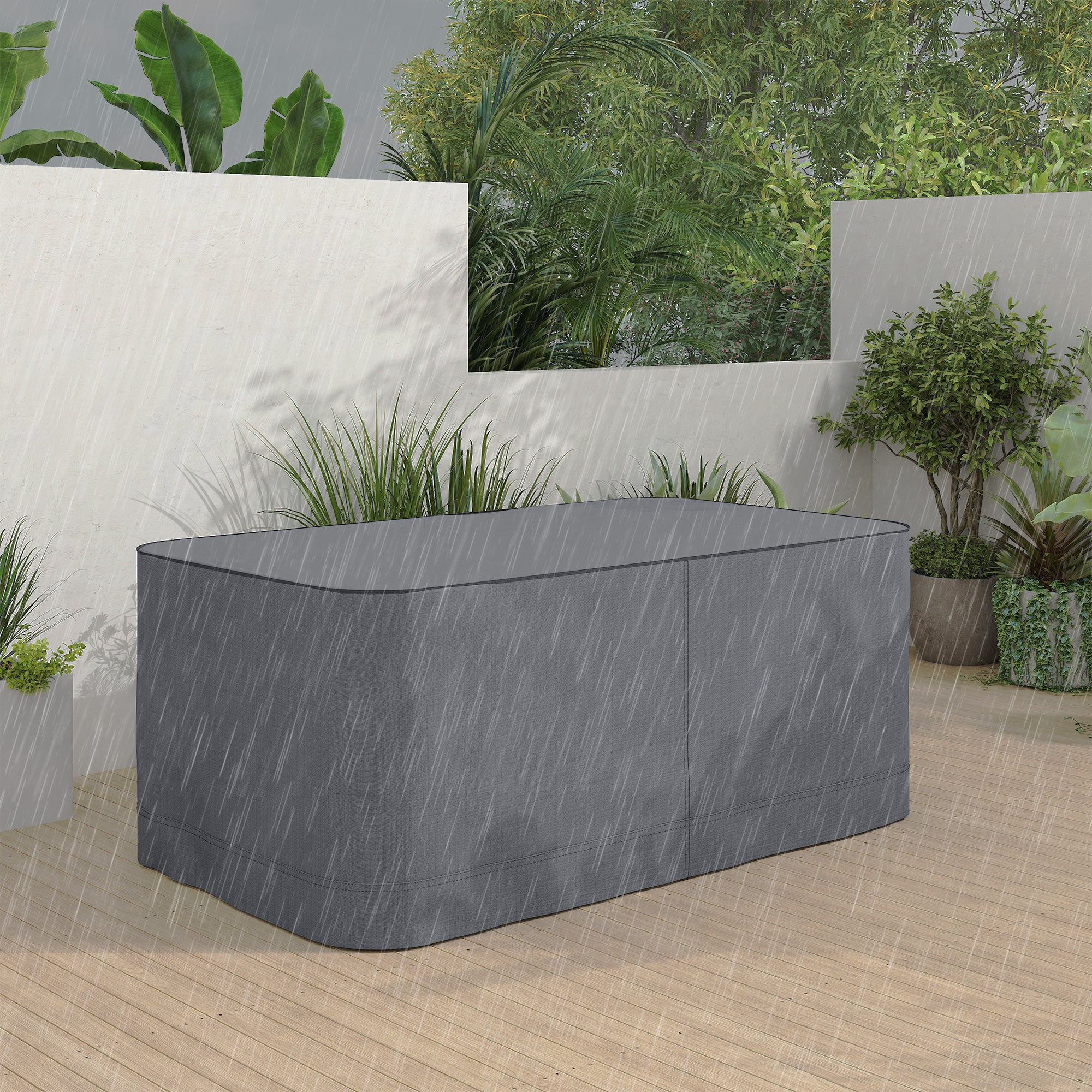 Garden Furniture Cover, Waterproof Rectangular Table Chair Set, 420D Oxford Fabric