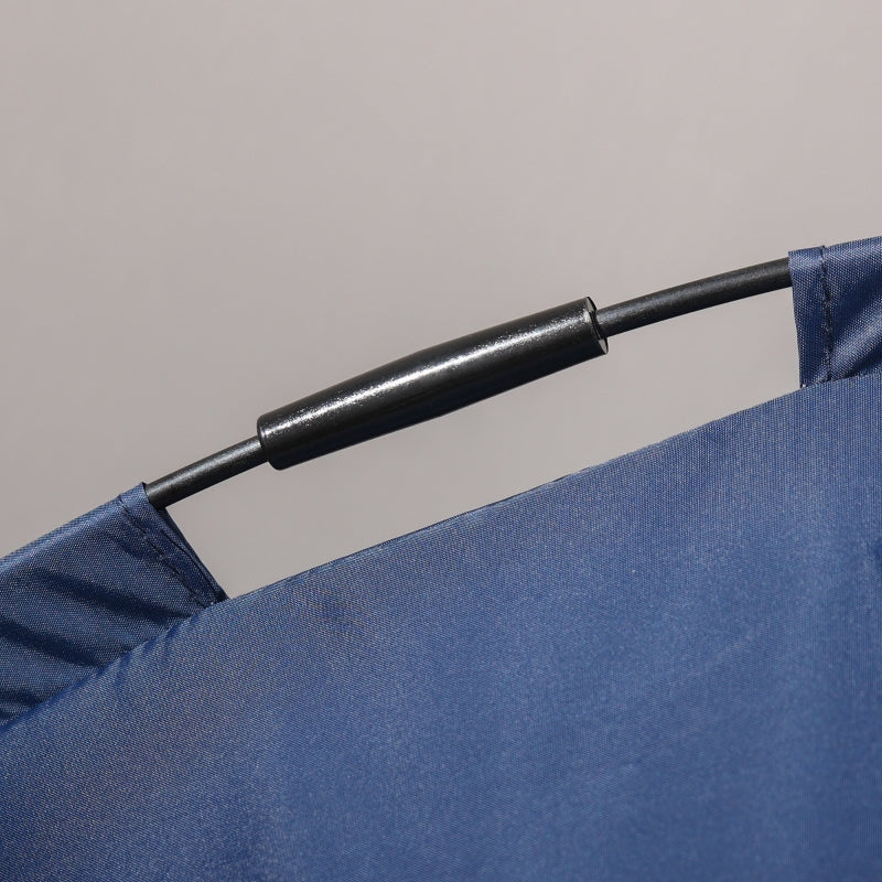 Raised Dog Bed Outdoor with Canopy UV Protection, Dark Blue Taffeta Fabric