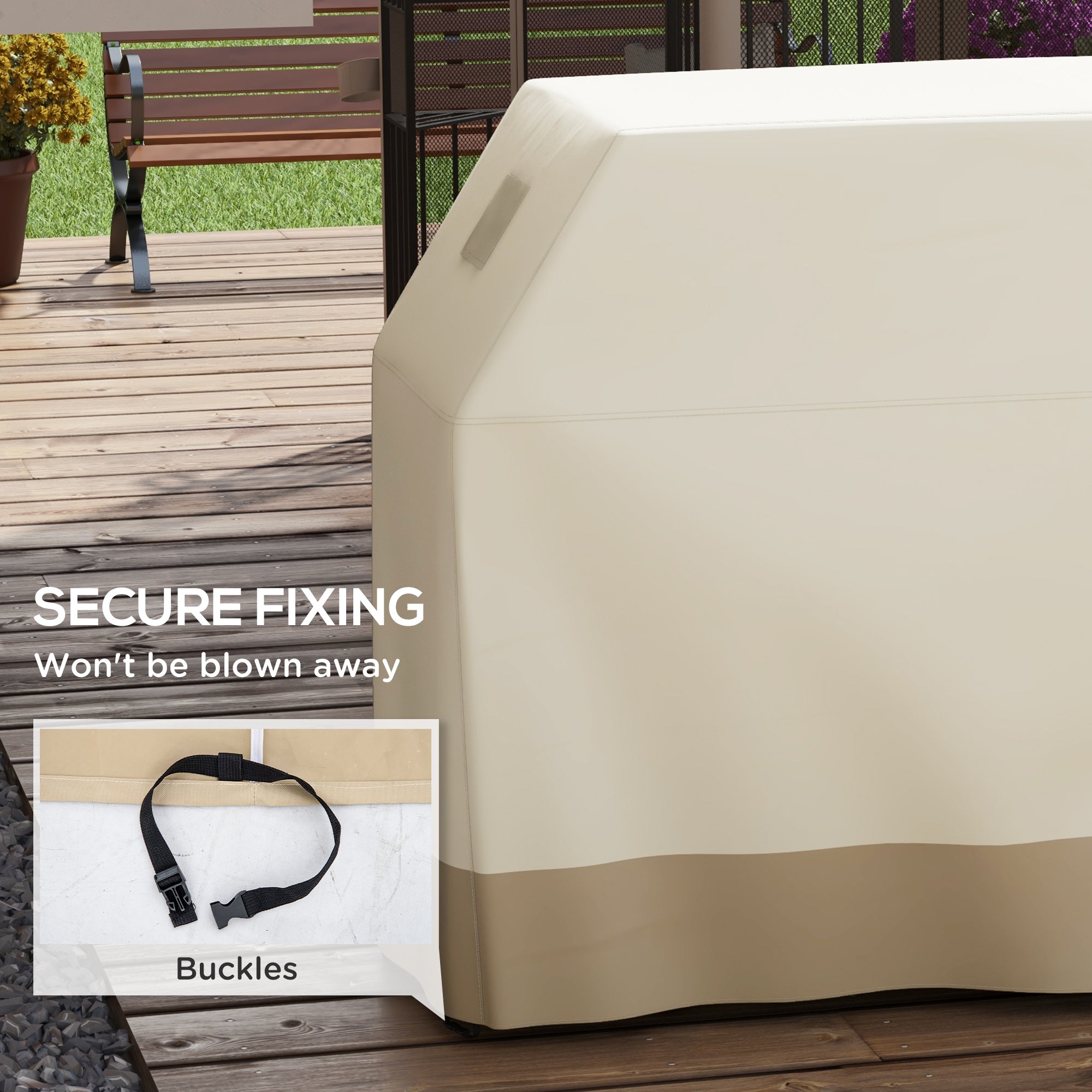 Protective Grill Cover, 66W x 152Lcm PU Coated - Beige