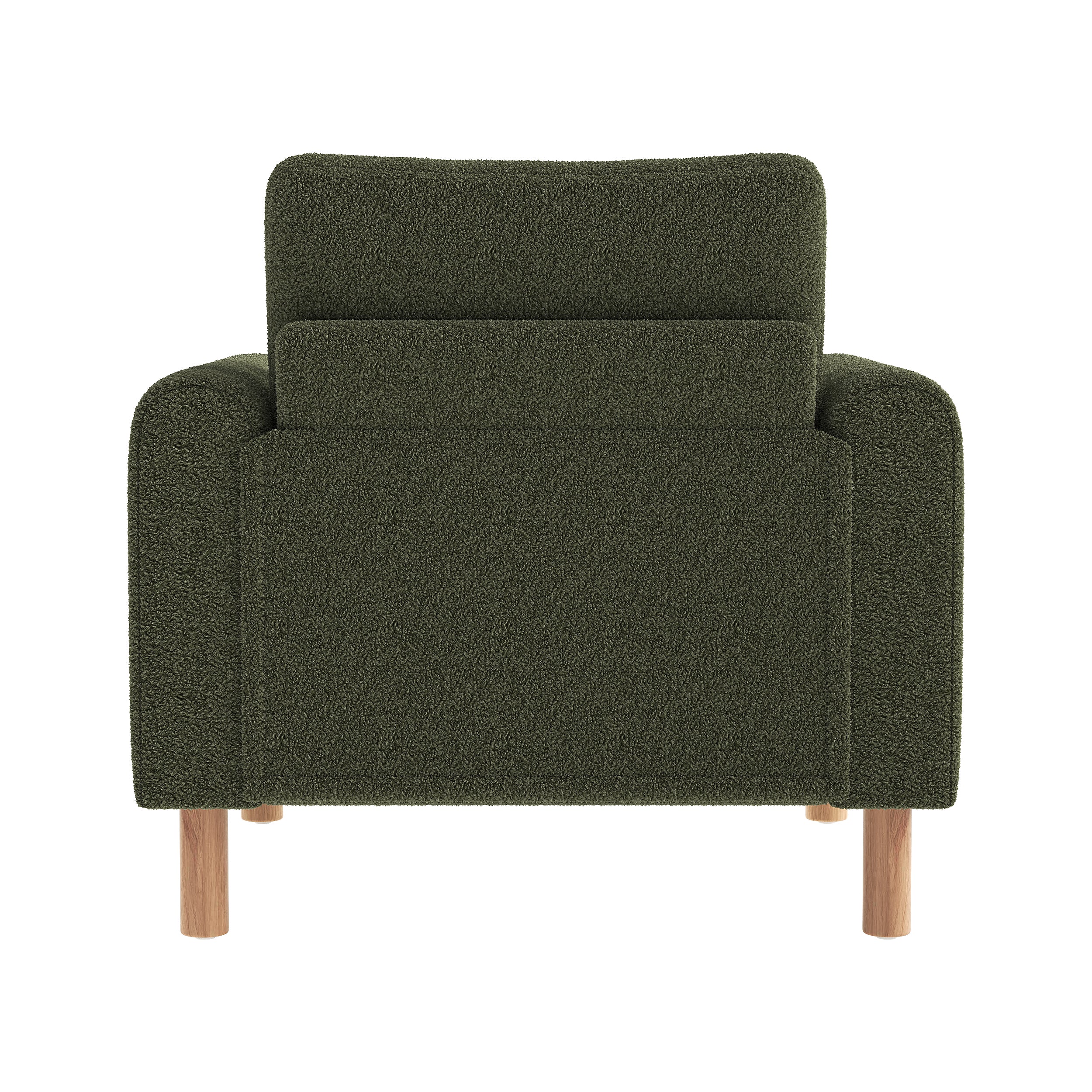 Modern Armchair, Thick Cushion, Comfortable Single Seater, Green