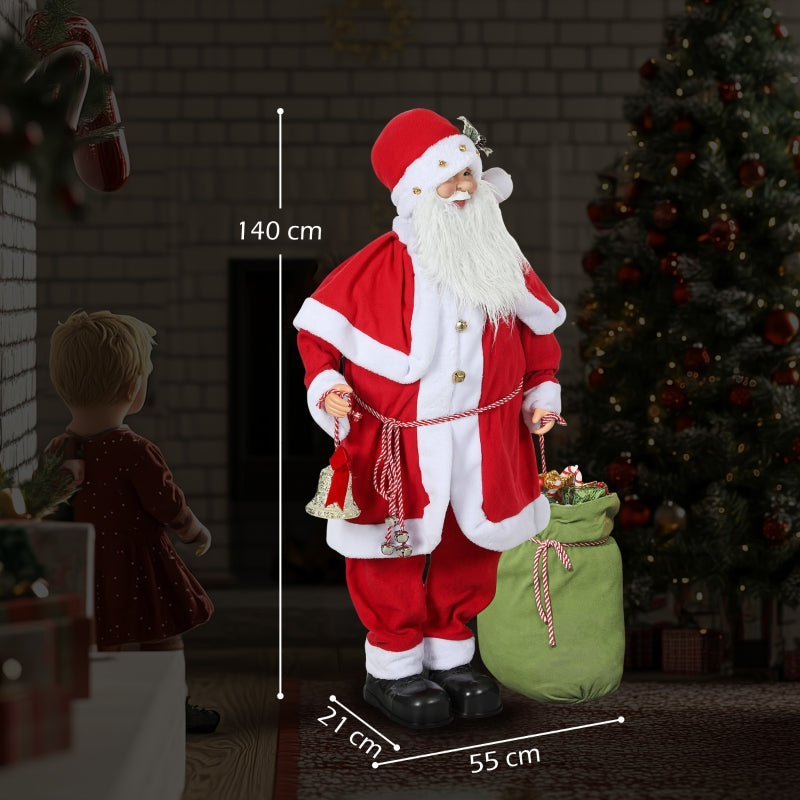 Santa Claus Figurine, Movable, Sound, Music, 140 cm, Red