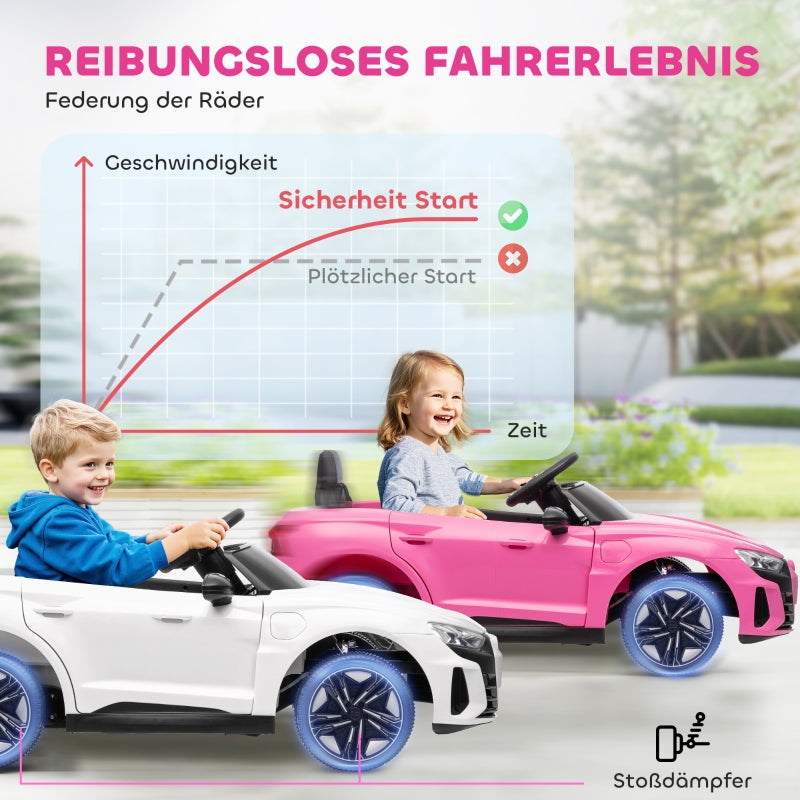 Children's Electric Car 12V with Remote Control, 2 Motors, 4 Suspended Wheels, Pink