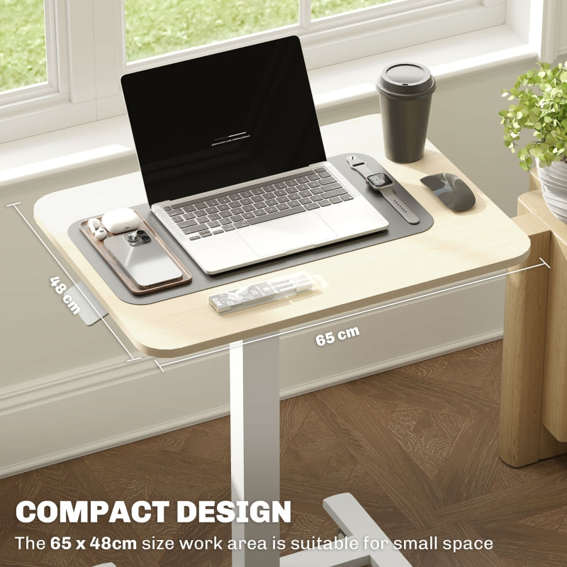 Work Desk, Height Adjustable 68-108cm, Wood-Effect/White