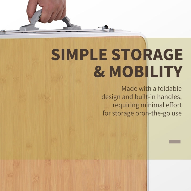 Folding Picnic Table Portable Camping Table MDF-Top Aluminium