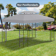 Replacement Roof for Garden Pavilion 3x4m Weatherproof Polyester, Light Grey
