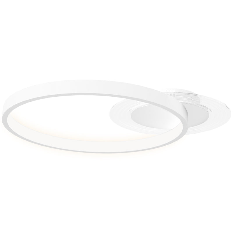 Ceiling Lamp, two-ring design for bedroom living room, white